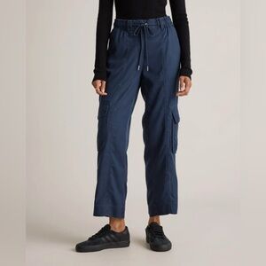 Quince Vintage Wash Tencel Drawstring Cargo Pants - L
